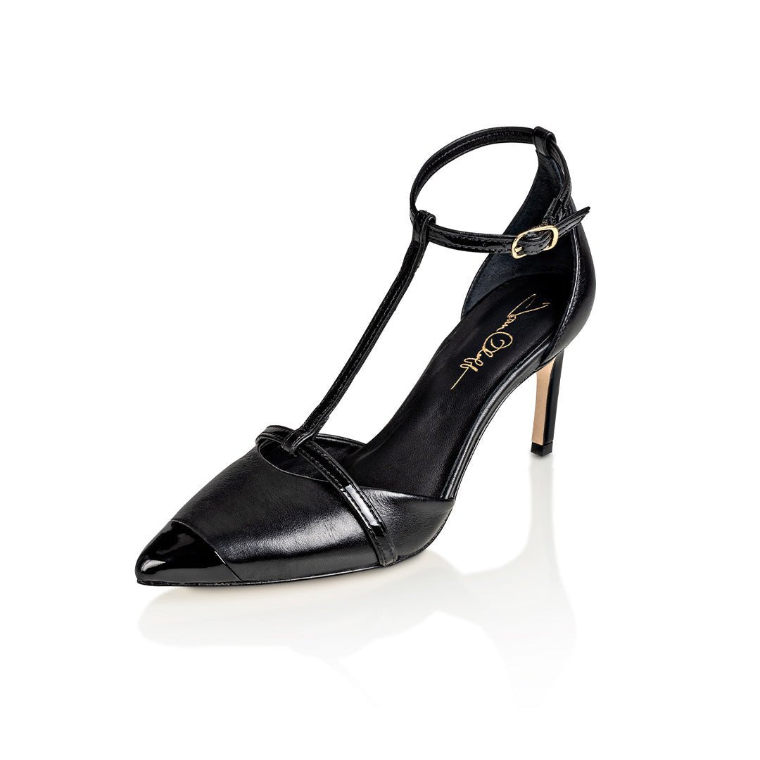 Desiree Black Nappa / Black Patent - TLW Shoes