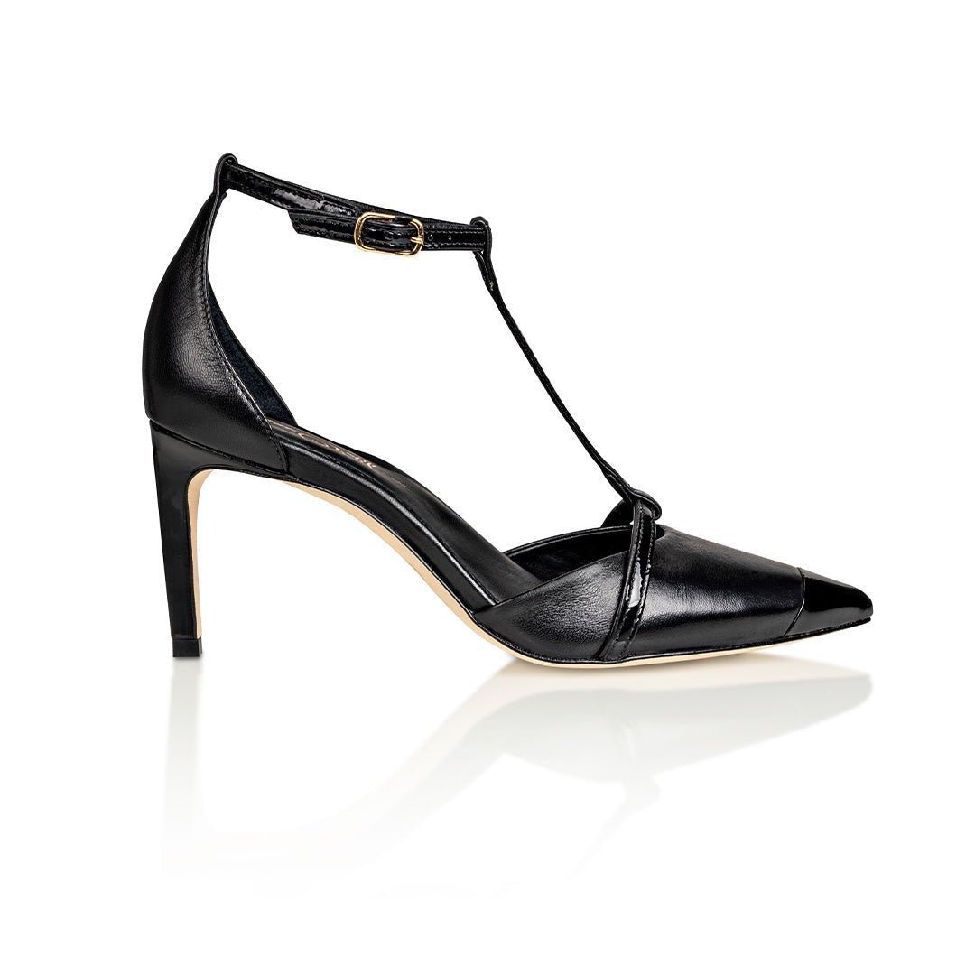 Desiree Black Nappa / Black Patent - TLW Shoes