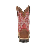 Durango Lady Rebel Women's Waterproof Composite Toe Western Work Boots Drd0220 In Briar Brown And Rusty Red - TLW Shoes