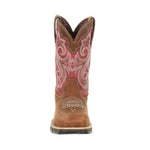 Durango Lady Rebel Women's Waterproof Composite Toe Western Work Boots Drd0220 In Briar Brown And Rusty Red - TLW Shoes