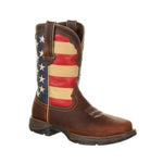 Durango Lady Rebel Work Women's Steel Toe Patriotic Flag Work Boots Drd0234 In Brown And Union Flag - TLW Shoes