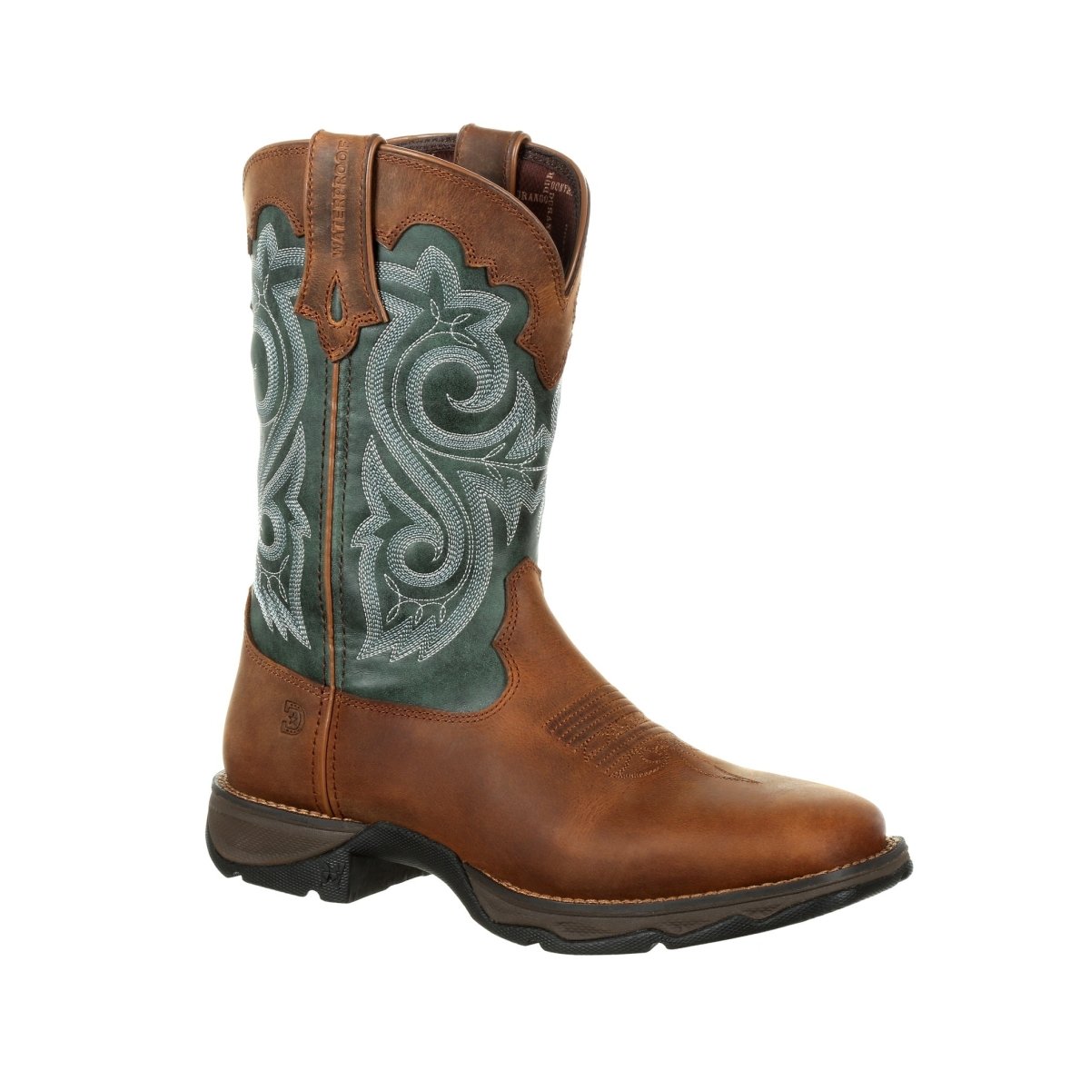 Durango Lady Rebel Women's 10" Saddle Western Work Boots Drd0312 In Brown Evergreen - TLW Shoes