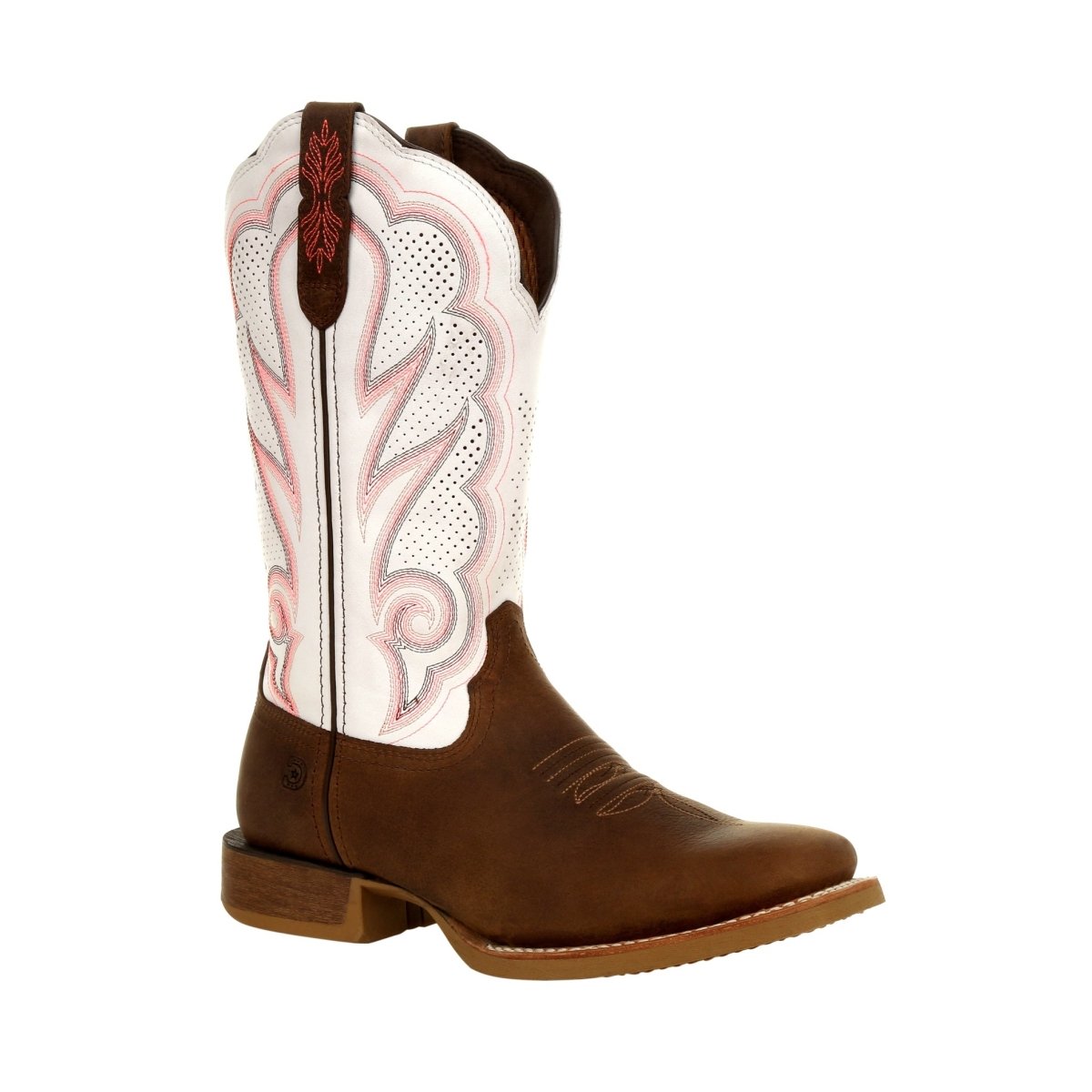 Durango Lady Rebel Pro Women's 12" Western Boots Drd0392 In Trail Brown And White - TLW Shoes