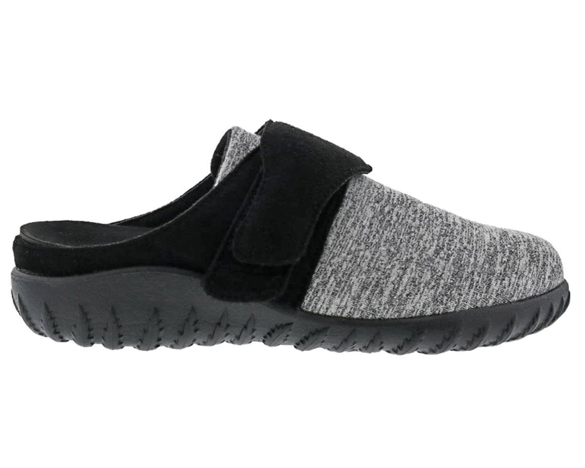 Drew Women's Sunshine Barefoot Freedom Stretch Knit Sneaker in Black Microsuede/Grey Fabric Stretch - TLW Shoes