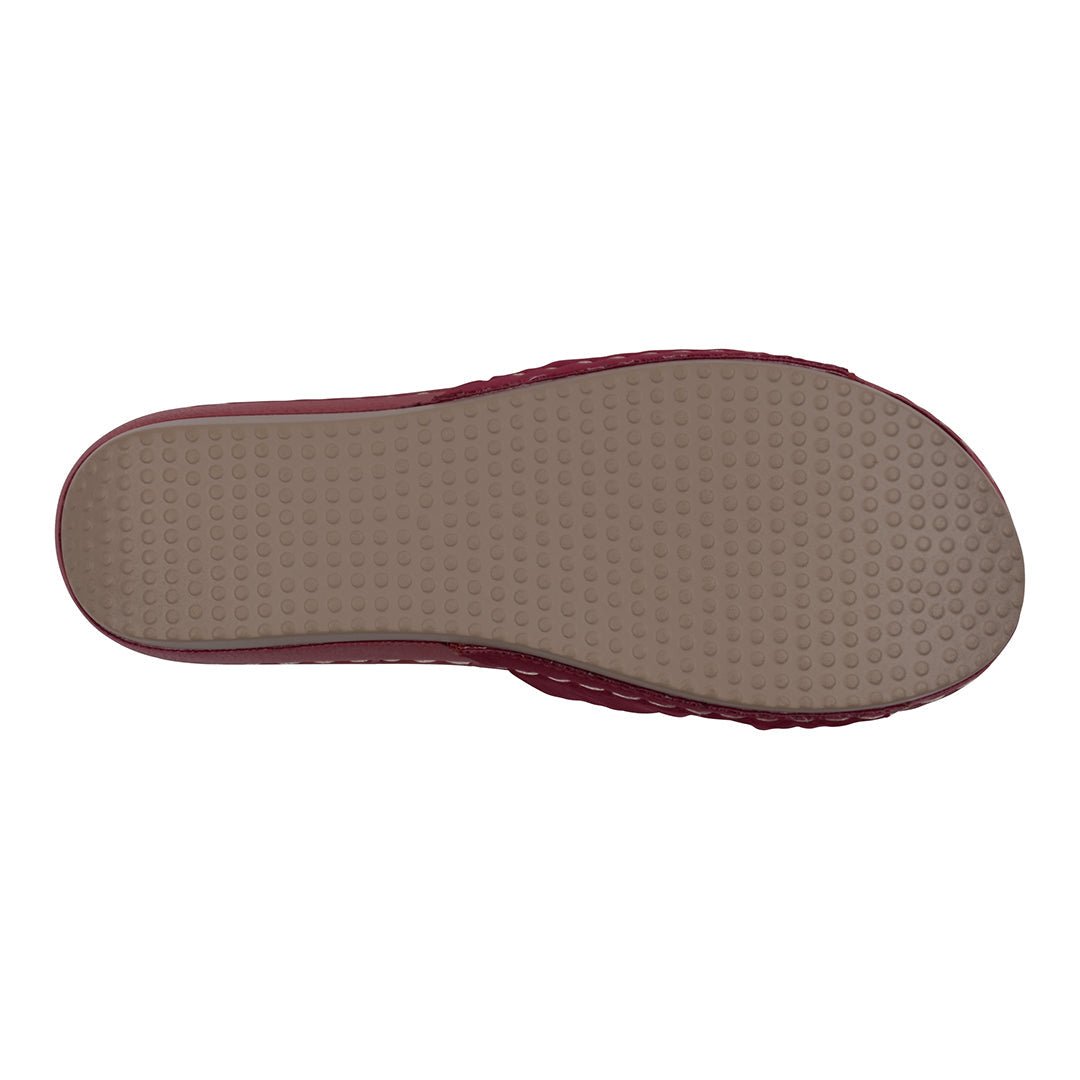 Ellen Red Hardware Comfort Wedge Sandals - TLW Shoes