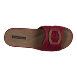 Ellen Red Hardware Comfort Wedge Sandals - TLW Shoes
