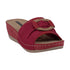 Ellen Red Hardware Comfort Wedge Sandals - TLW Shoes