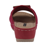 Ellen Red Hardware Comfort Wedge Sandals - TLW Shoes