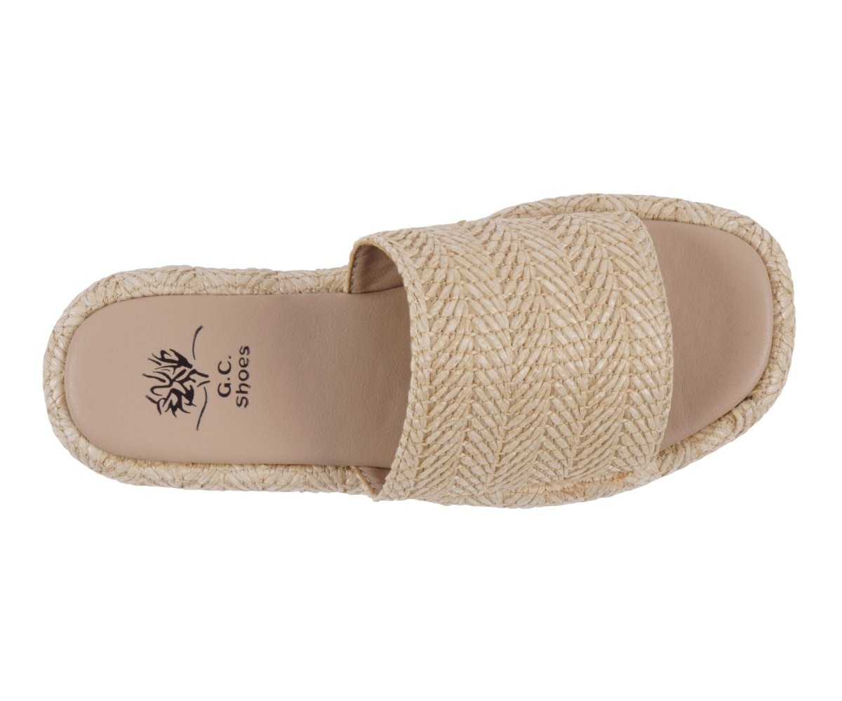 Women's Evie Natural Platform Slide - TLW Shoes