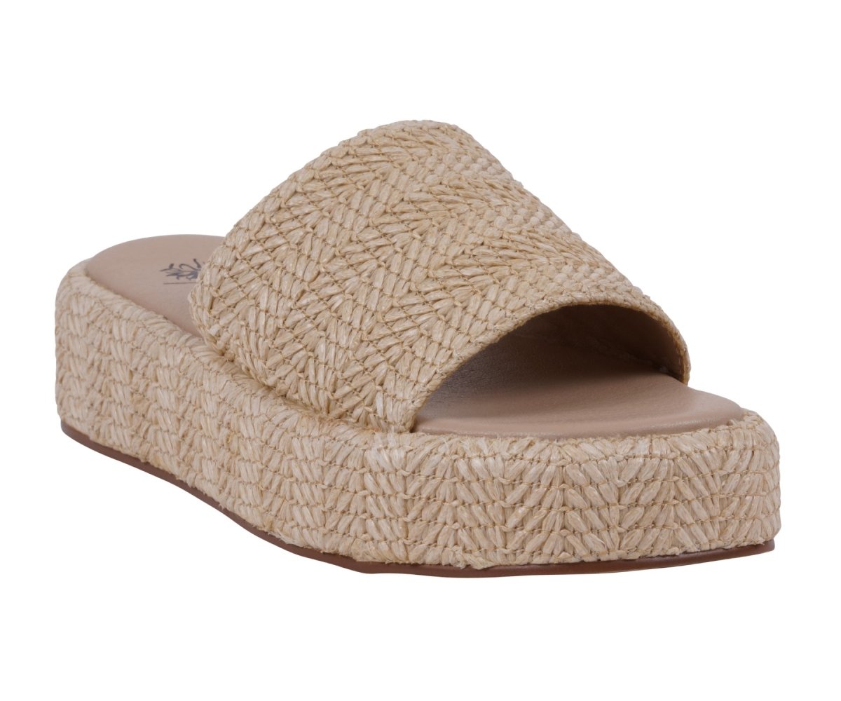 Women's Evie Natural Platform Slide - TLW Shoes