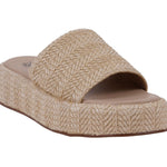 Women's Evie Natural Platform Slide - TLW Shoes