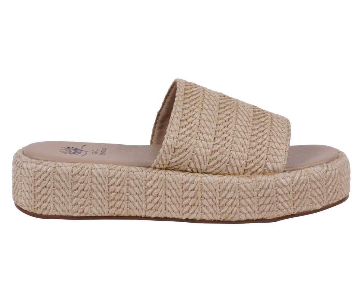 Women's Evie Natural Platform Slide - TLW Shoes