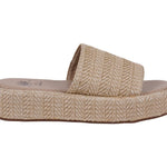 Women's Evie Natural Platform Slide - TLW Shoes