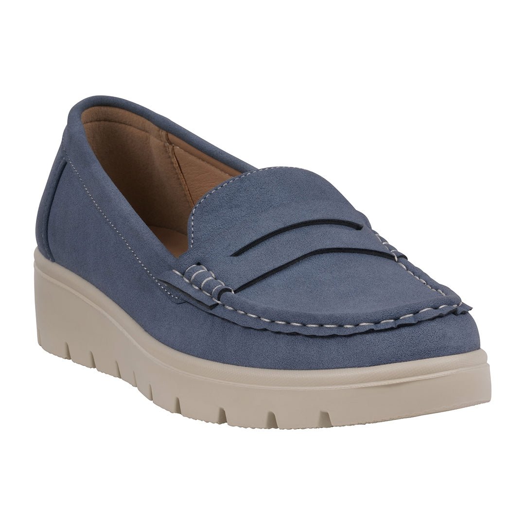 Women's Fallon Blue Penny Slip - On Loafer Flats - TLW Shoes