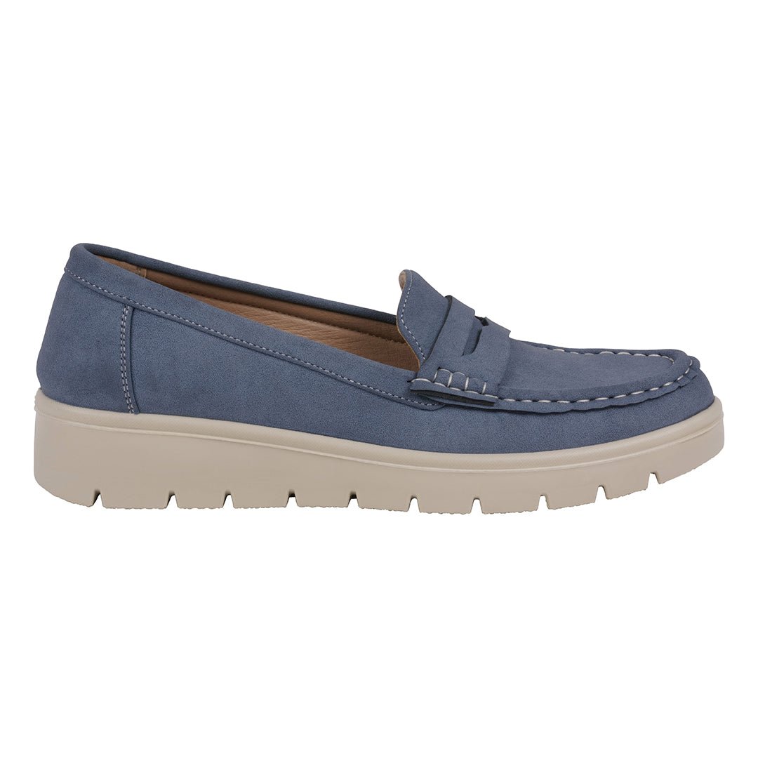 Women's Fallon Blue Penny Slip - On Loafer Flats - TLW Shoes