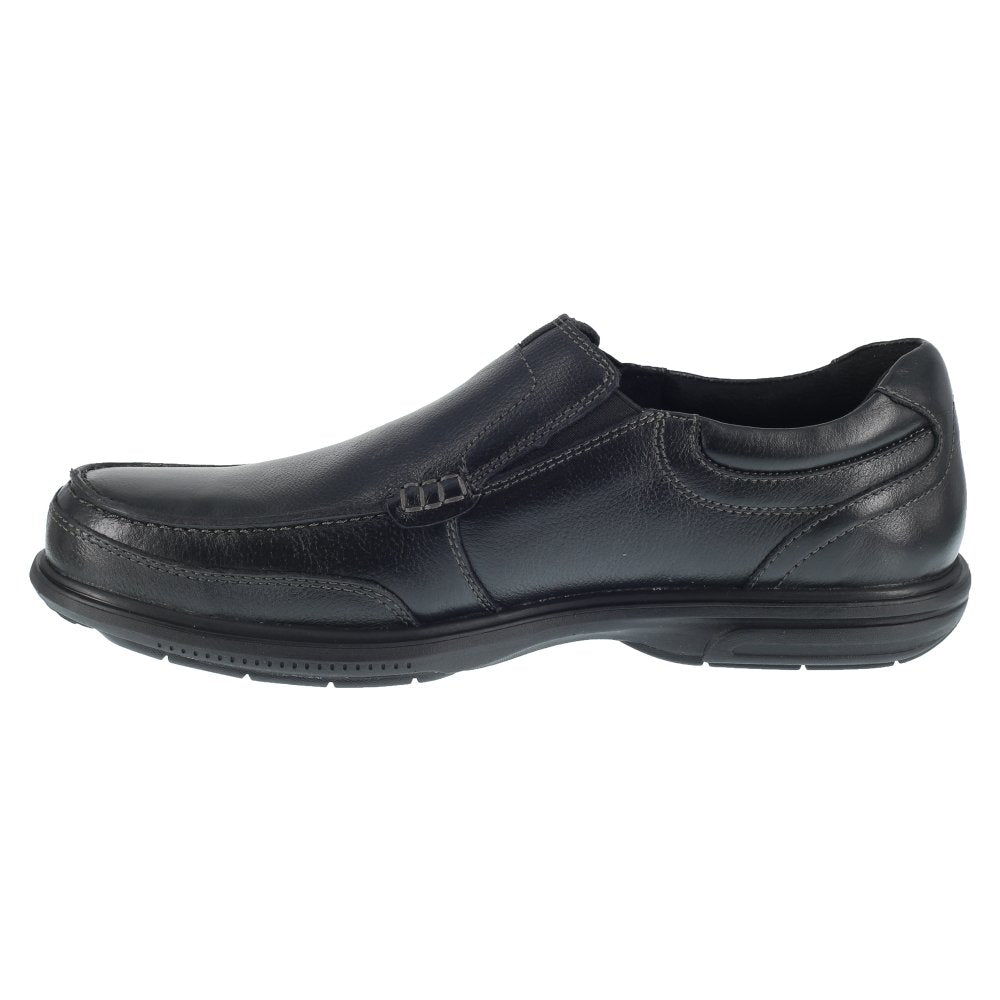 FLORSHEIM MEN'S SLIP-ON OXFORD WORK SHOE'S STEEL TOE LOEDIN FE2020 IN BLACK - TLW Shoes