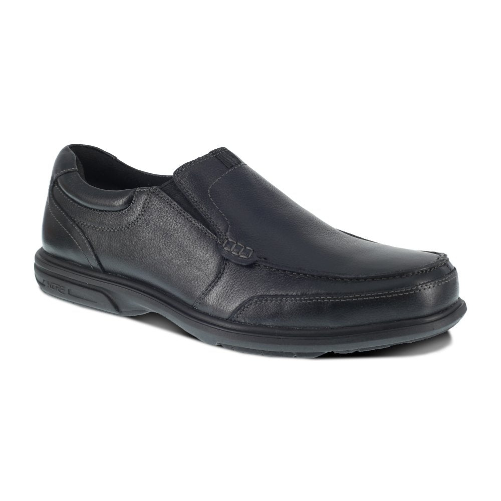 FLORSHEIM MEN'S SLIP-ON OXFORD WORK SHOE'S STEEL TOE LOEDIN FE2020 IN BLACK - TLW Shoes