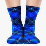 Polar Feet Fleece Tabi Socks - Blue Argyle - TLW Shoes