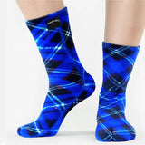 Polar Feet Fleece Tabi Socks - Blue Argyle - TLW Shoes