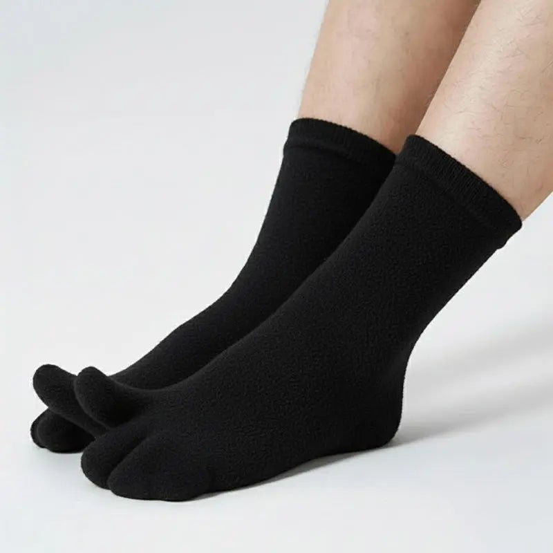 Polar Feet Fleece Tabi Socks - Black - TLW Shoes