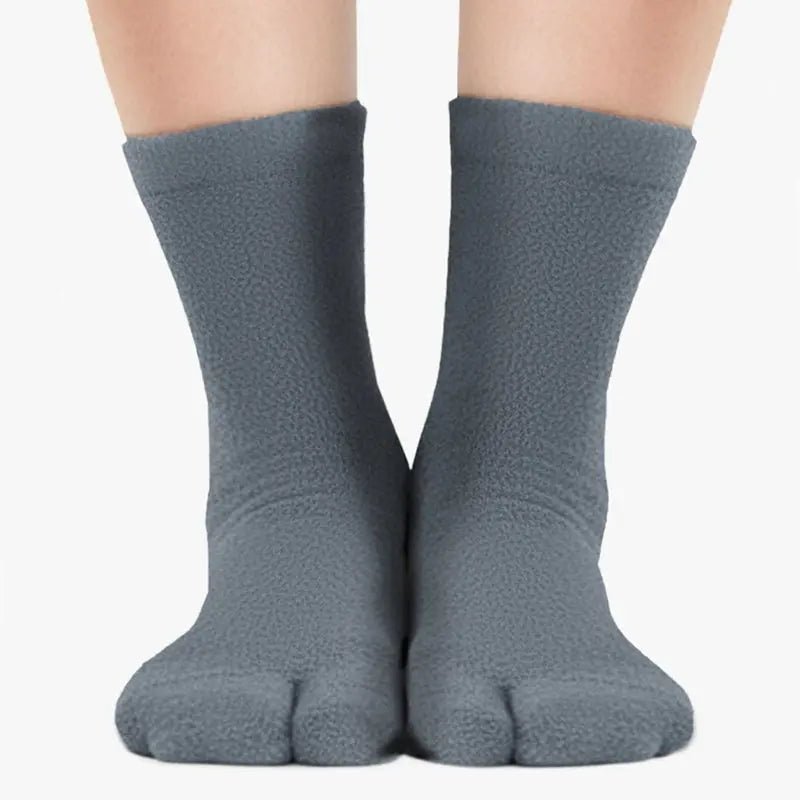 Polar Feet Fleece Tabi Socks - Soft Grey - TLW Shoes