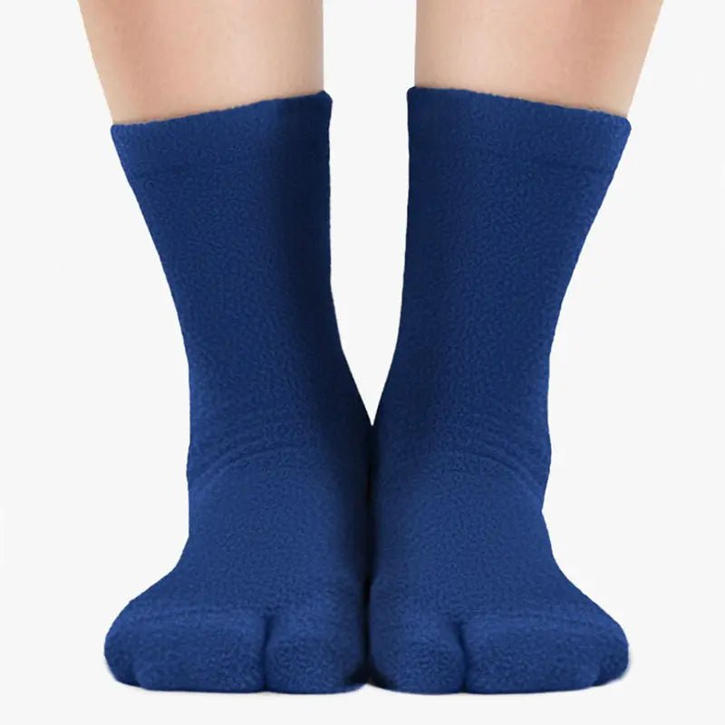 Polar Feet Fleece Tabi Socks - Denim - TLW Shoes