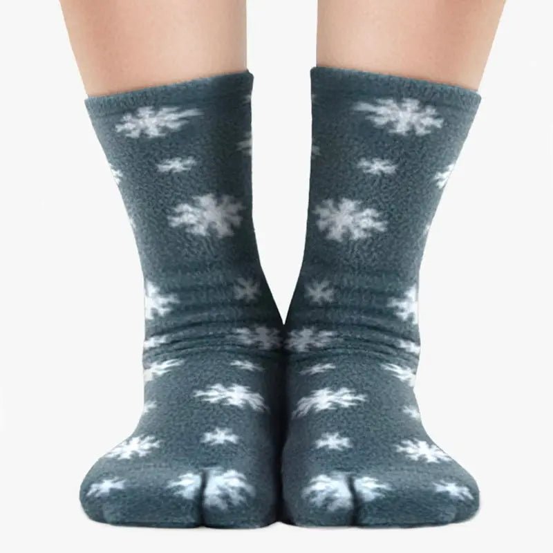 Polar Feet Fleece Tabi Socks - Snow - TLW Shoes