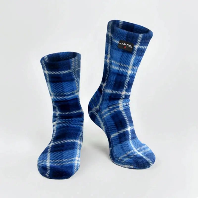 Polar Feet Fleece Socks - Blue Flannel - TLW Shoes