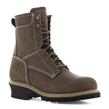 FRYE 8" MEN'S WATERPROOF CRAFTED LOGGER WORK BOOT STEEL TOE FR40202 IN DARK BROWN - TLW Shoes