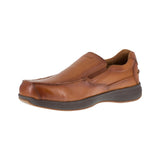 FLORSHEIM MEN'S SLIP-ON WORK BOAT SHOE STEEL TOE BAYSIDE FS2325 IN COGNAC - TLW Shoes