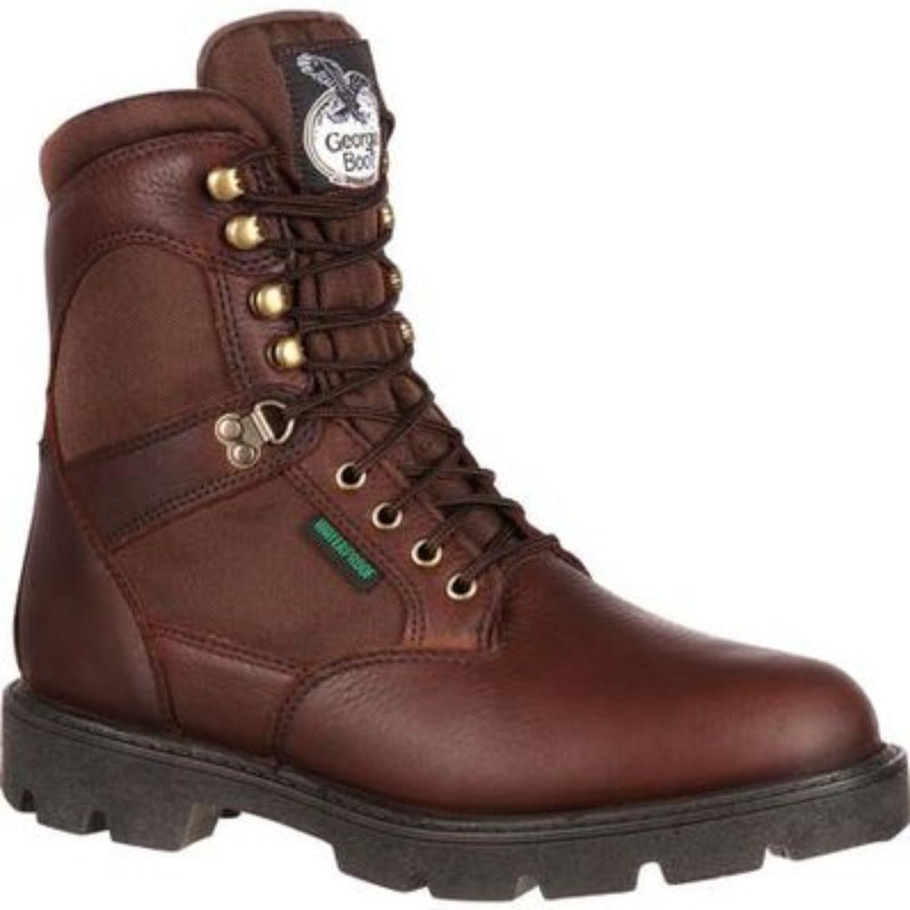 GEORGIA BOOT HOMELAND MEN'S WATERPROOF WORK BOOTS G108 IN BROWN - TLW Shoes