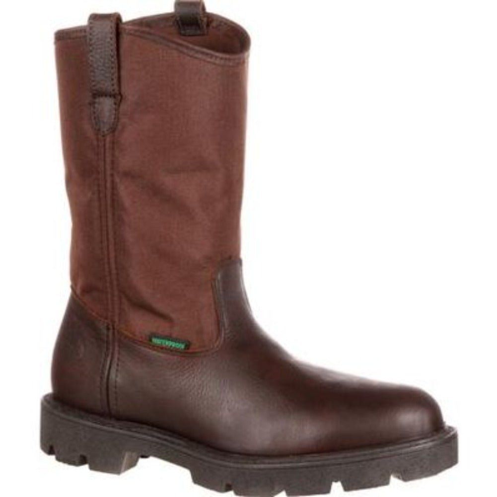 GEORGIA BOOT HOMELAND MEN'S WELLINGTON WORK BOOTS G113 IN BROWN - TLW Shoes