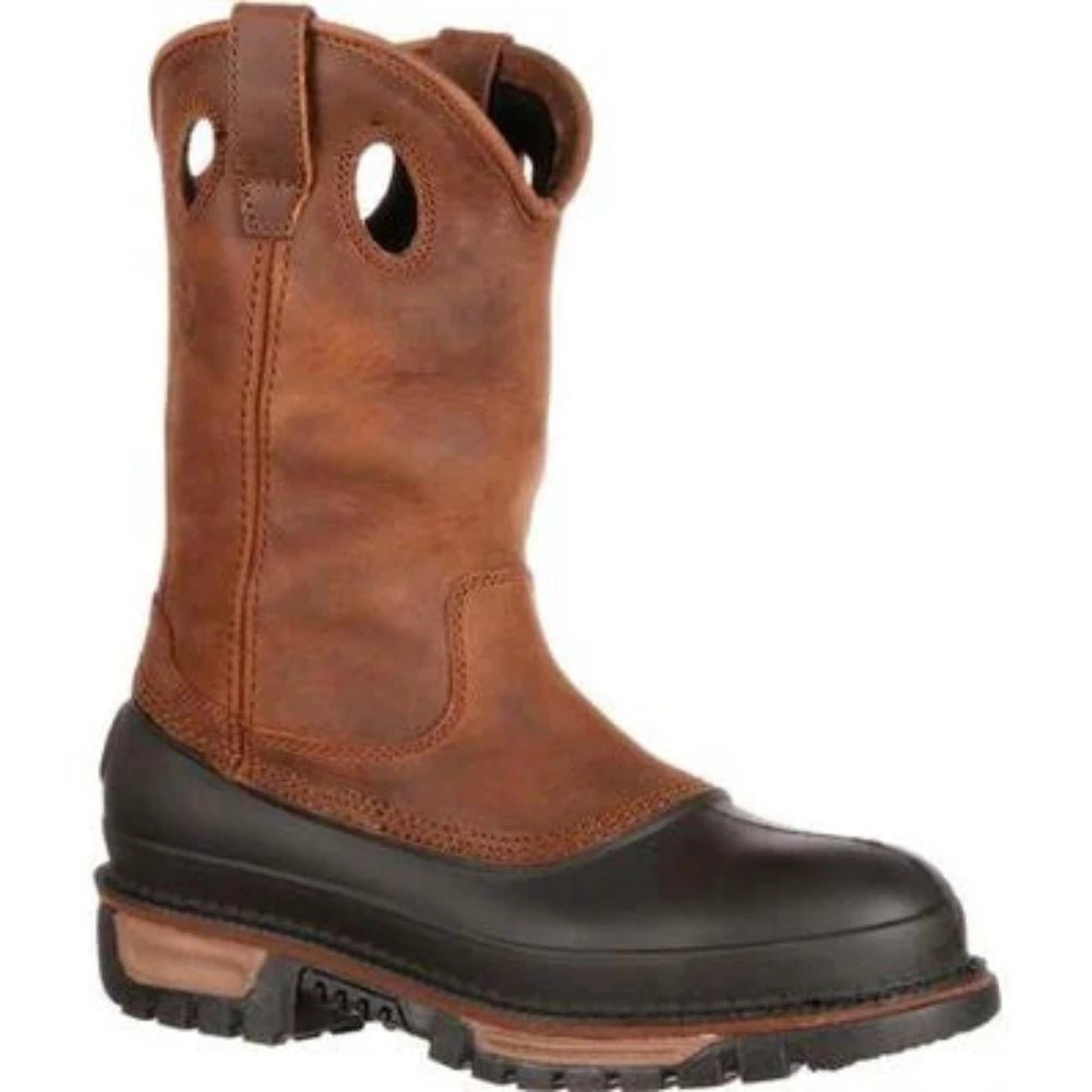 GEORGIA BOOT MUDDOG MEN'S WATERPROOF WELLINGTON BOOTS G5594 IN BROWN - TLW Shoes