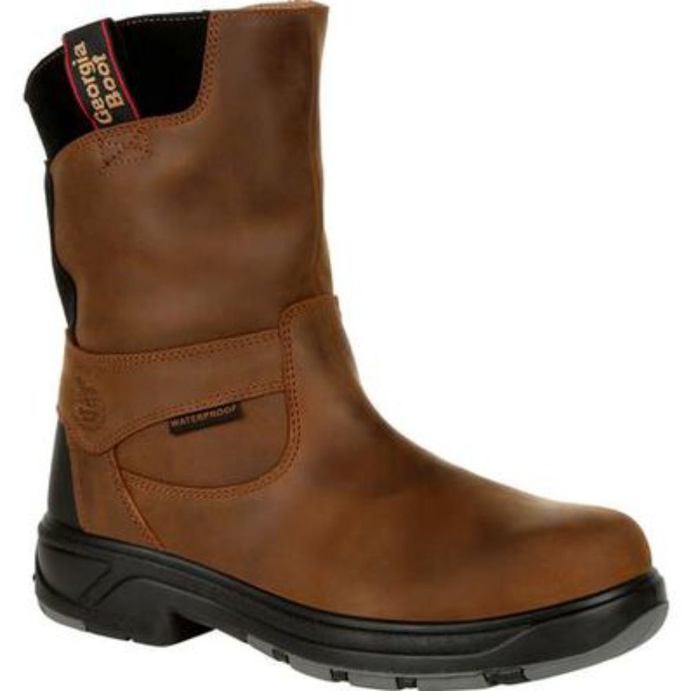 GEORGIA BOOT FLX POINT MEN'S WATERPROOF COMPOSITE TOE WORK BOOTS G5644 IN BROWN - TLW Shoes
