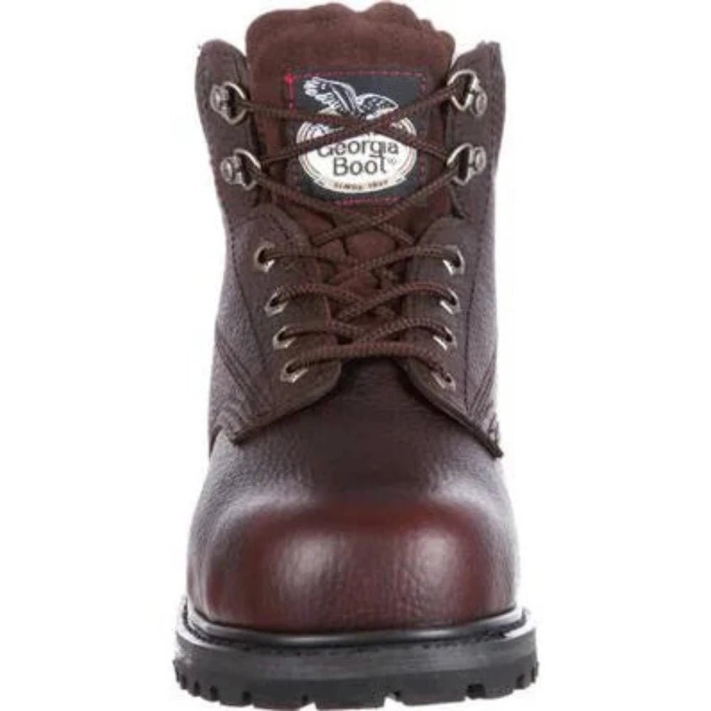 GEORGIA BOOT FARM 'N RANCH MEN'S WATERPROOF BOOTS G6174 IN BROWN - TLW Shoes