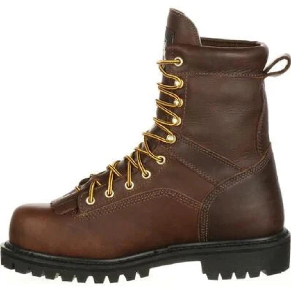 GEORGIA BOOT GIANT MEN'S STEEL TOE WATERPROOF WORK BOOTS G6274 IN BROWN - TLW Shoes