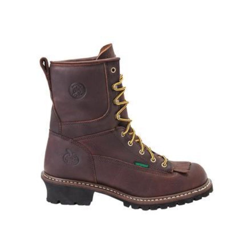 GEORGIA BOOT LOGGERS MEN'S WATERPROOF WORK BOOTS G7113 IN BROWN - TLW Shoes
