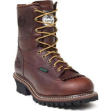 GEORGIA BOOT LOGGERS MEN'S WATERPROOF WORK BOOTS G7313 IN BROWN - TLW Shoes