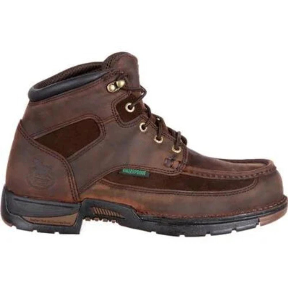 GEORGIA BOOT ATHENS MEN'S WATERPROOF STEEL TOE WORK BOOTS G7603 IN BROWN - TLW Shoes