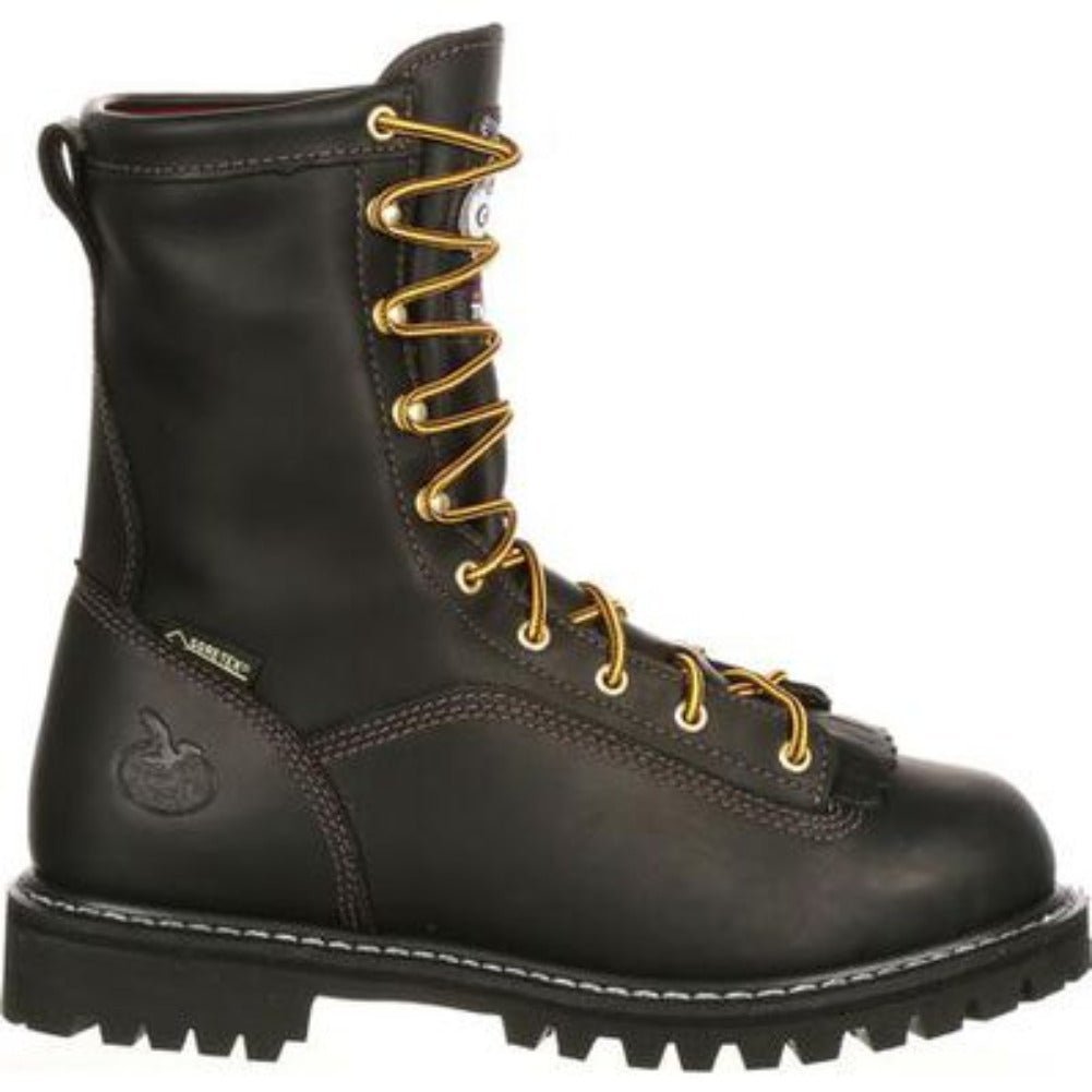 GEORGIA BOOT LOW HEEL LOGGER MEN'S WATERPROOF INSULATED BOOTS G8040 IN BLACK - TLW Shoes