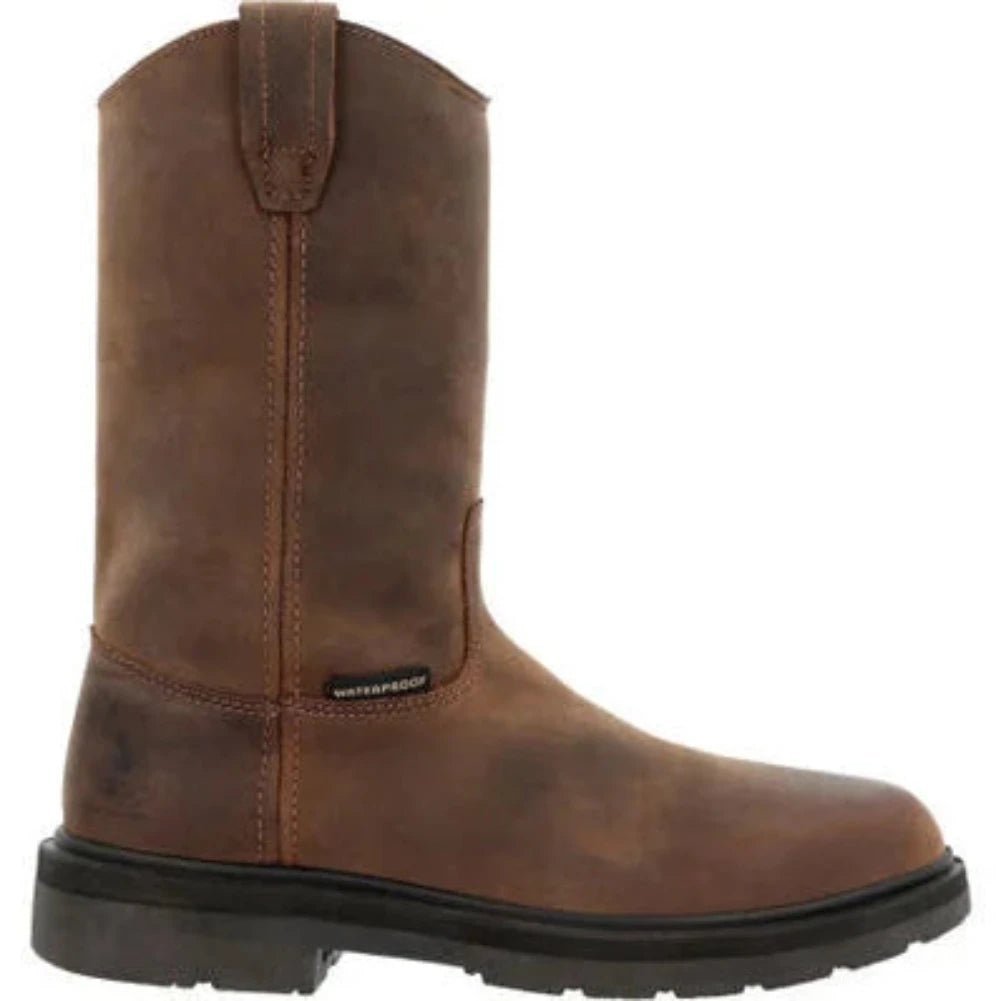 GEORGIA BOOT SUSPENSION SYSTEM MEN'S WELLINGTON WORK BOOTS GB00085 IN BROWN - TLW Shoes