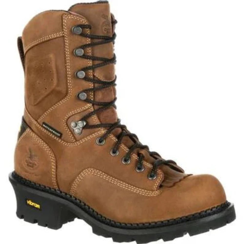 GEORGIA BOOT COMFORT CORE LOGGER MEN'S WATERPROOF WORK BOOTS GB00096 IN BROWN - TLW Shoes