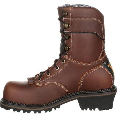 GEORGIA BOOT AMP LT LOGGER MEN'S WATERPROOF WORK BOOTS GB00236 IN BROWN - TLW Shoes