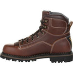 GEORGIA BOOT AMP LT LOW HEEL LOGGER MEN'S WATERPROOF WORK BOOTS GB00270 IN BROWN - TLW Shoes