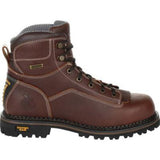 GEORGIA BOOT AMP LT LOW HEEL LOGGER MEN'S WATERPROOF WORK BOOTS GB00270 IN BROWN - TLW Shoes