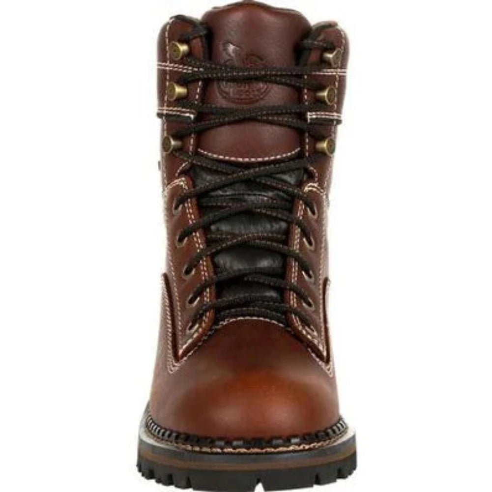 GEORGIA BOOT AMP LT LOW HEEL LOGGER WOMEN'S WATERPROOF BOOTS GB00427 IN BROWN - TLW Shoes