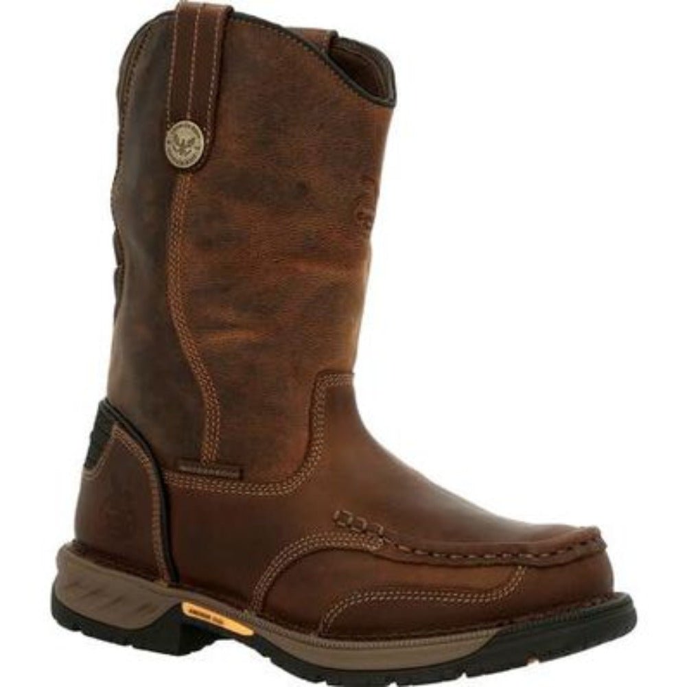 GEORGIA BOOT ATHENS 360 MEN'S WATERPROOF PULL - ON WORK BOOTS GB00441 IN BROWN - TLW Shoes