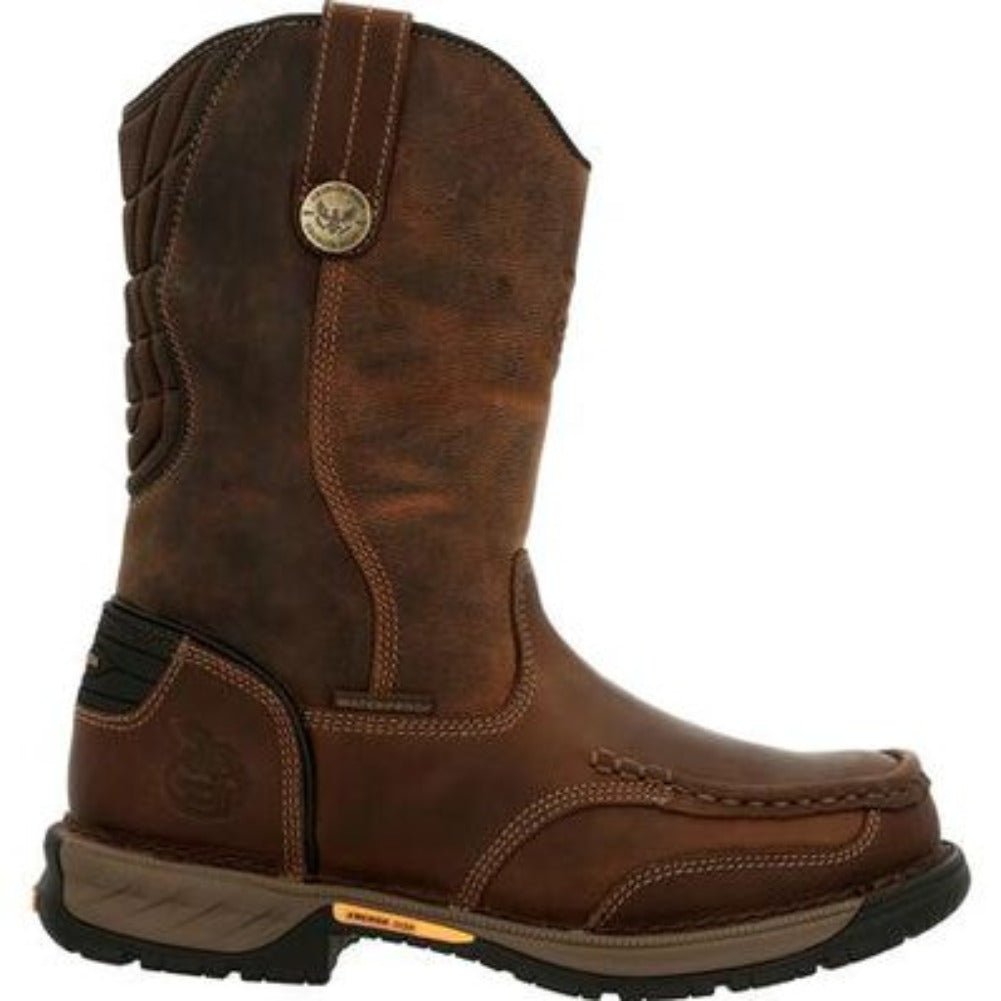 GEORGIA BOOT ATHENS 360 MEN'S WATERPROOF PULL - ON WORK BOOTS GB00441 IN BROWN - TLW Shoes