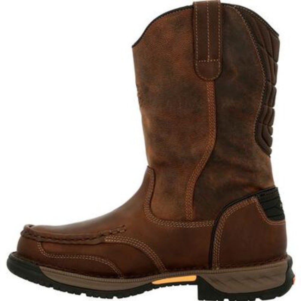 GEORGIA BOOT ATHENS 360 MEN'S STEEL TOE WATERPROOF PULL - ON WORK BOOTS GB00442 IN BROWN - TLW Shoes