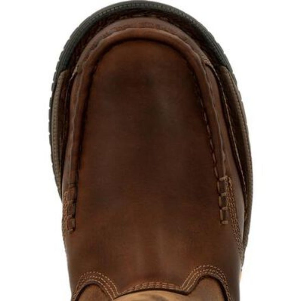 GEORGIA BOOT ATHENS 360 MEN'S STEEL TOE WATERPROOF PULL - ON WORK BOOTS GB00442 IN BROWN - TLW Shoes